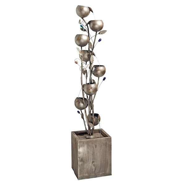 Design Toscano Abstract Floral Cascading Metal Tower Fountain - FU71751