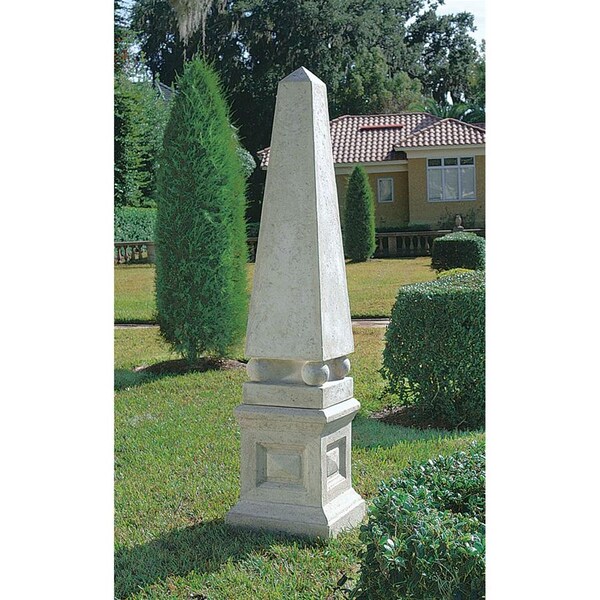 Design Toscano Grand Garden Neoclassical Obelisk Sculpture & English Plinth - NE9140501