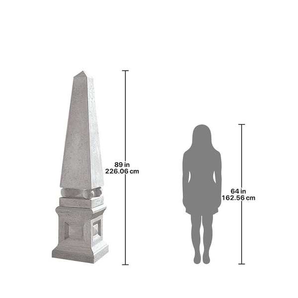 Design Toscano Grand Garden Neoclassical Obelisk Sculpture & English Plinth - NE9140501