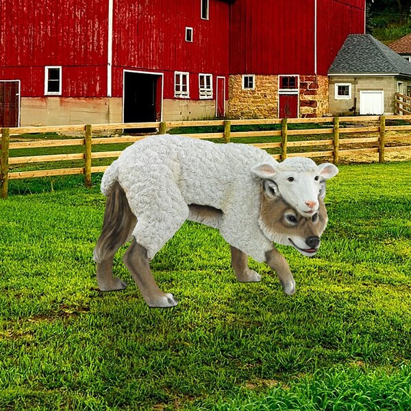 Design Toscano Wolf in Sheep's Clothing Garden Statue - QM2803500