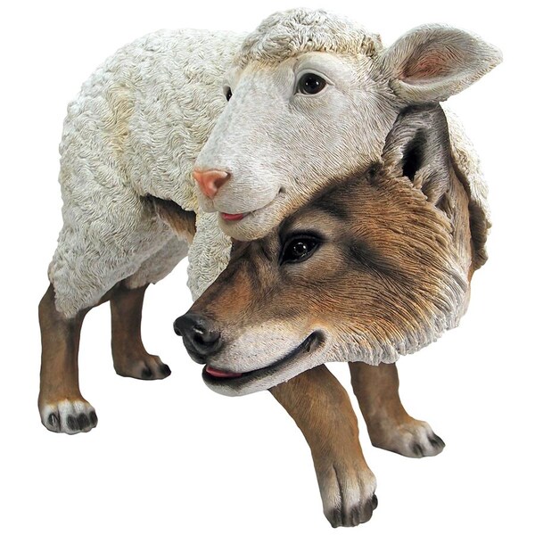 Design Toscano Wolf in Sheep's Clothing Garden Statue - QM2803500