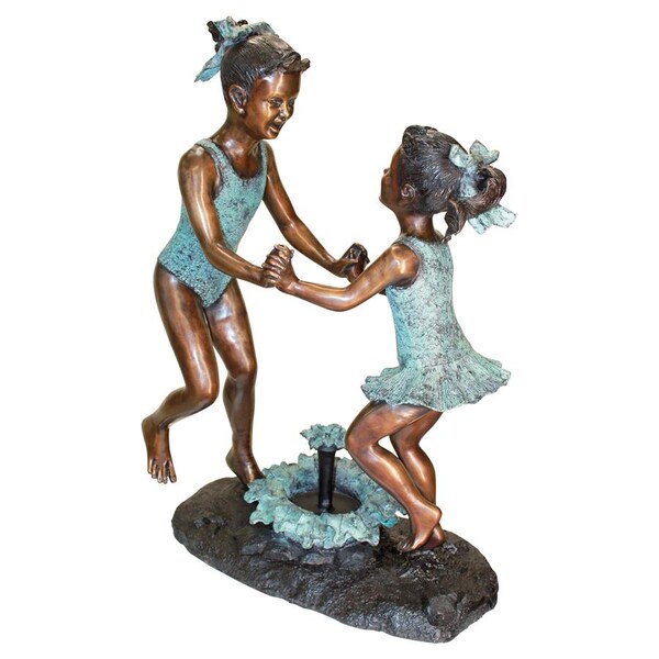 Design Toscano Dancing Splash Girls Cast Bronze Garden Statue - KW29368