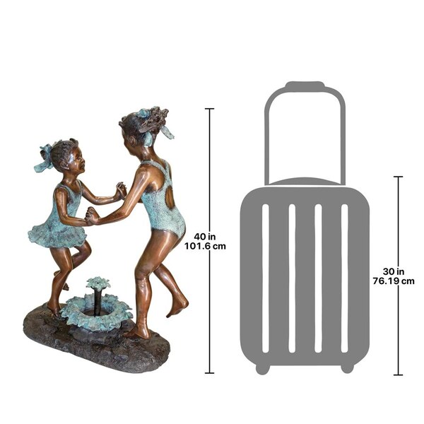 Design Toscano Dancing Splash Girls Cast Bronze Garden Statue - KW29368