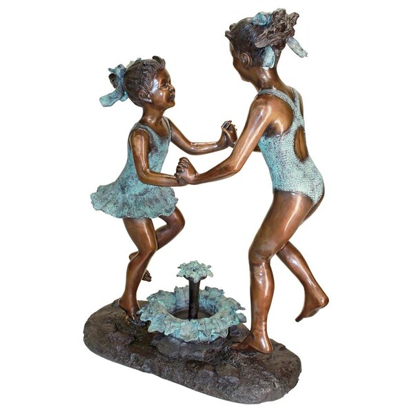 Design Toscano Dancing Splash Girls Cast Bronze Garden Statue - KW29368
