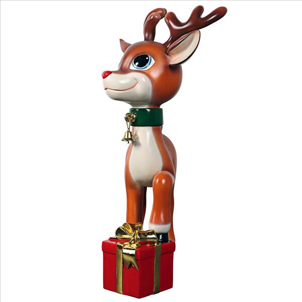 Design Toscano Belle, Santa's Red-Nosed Christmas Reindeer Statue - NE210107
