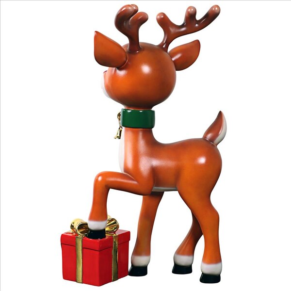 Design Toscano Belle, Santa's Red-Nosed Christmas Reindeer Statue - NE210107