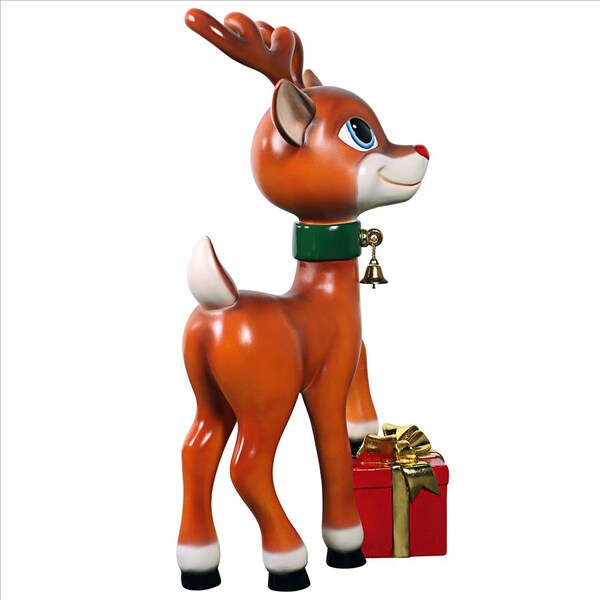 Design Toscano Belle, Santa's Red-Nosed Christmas Reindeer Statue - NE210107