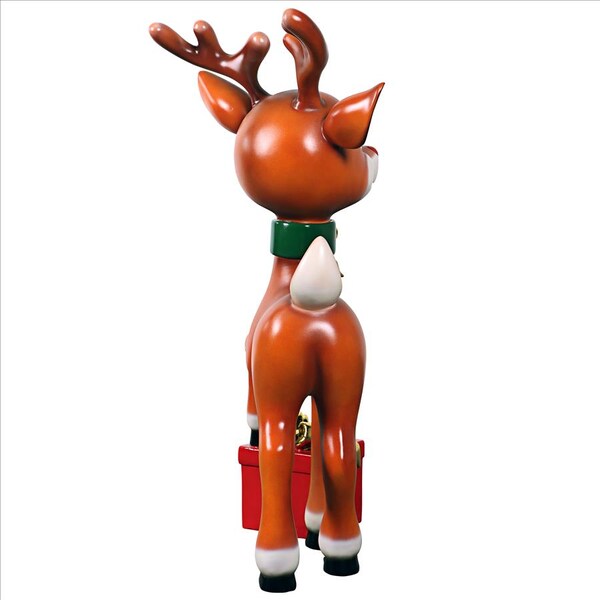 Design Toscano Belle, Santa's Red-Nosed Christmas Reindeer Statue - NE210107