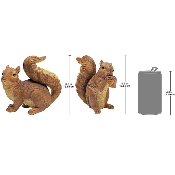 Design Toscano Scamper and Chomper, the Woodland Squirrel Statues: Set of Two - QM918873