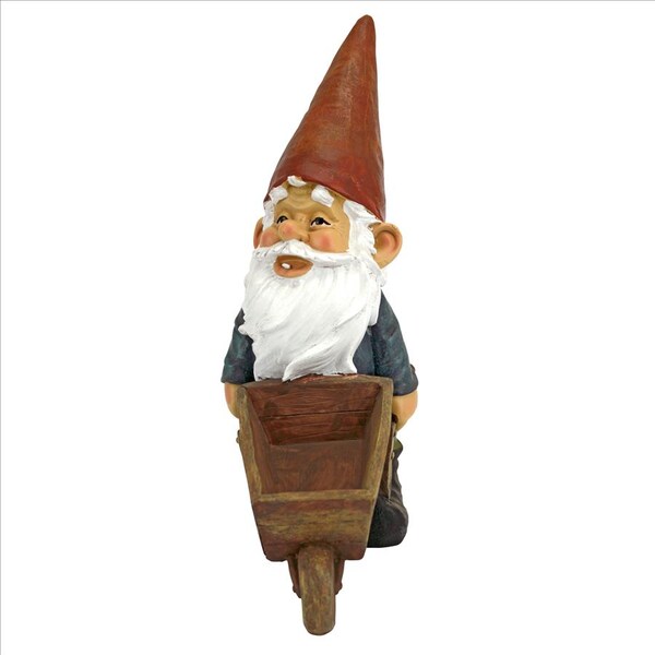 Design Toscano Wheelbarrow Willie: Garden Gnome Statue - QM2433000