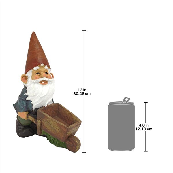 Design Toscano Wheelbarrow Willie: Garden Gnome Statue - QM2433000