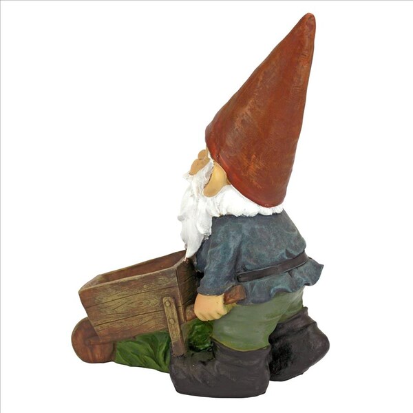 Design Toscano Wheelbarrow Willie: Garden Gnome Statue - QM2433000