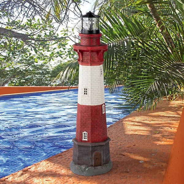 Design Toscano Coastal Shoal Lighthouse Solar Beacon Statue - SH86920