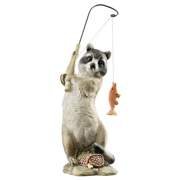 Design Toscano The Masked Fisherman Raccoon Statue - QM2374600