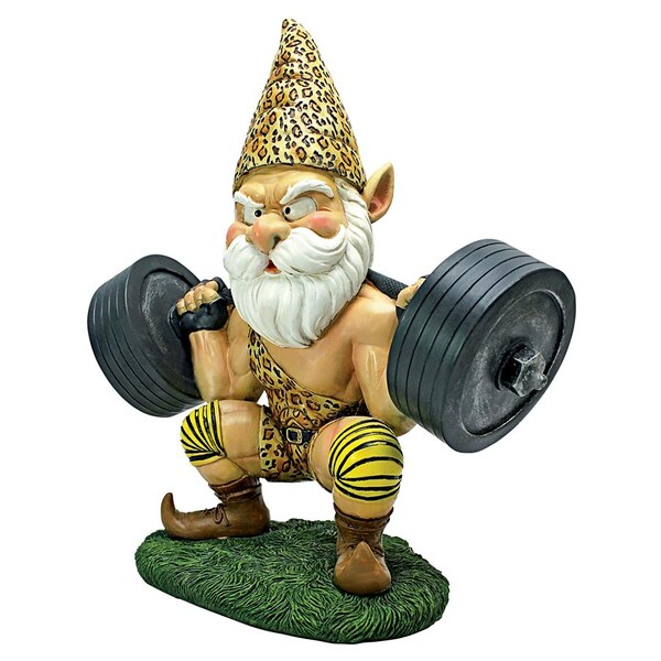 Design Toscano Atlas, the Athletic Weightlifting Gnome Statue: Set of Two - QM914014