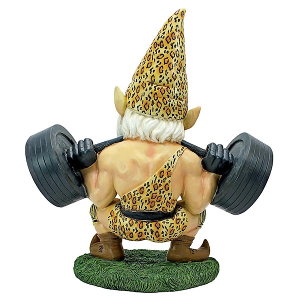Design Toscano Atlas, the Athletic Weightlifting Gnome Statue: Set of Two - QM914014