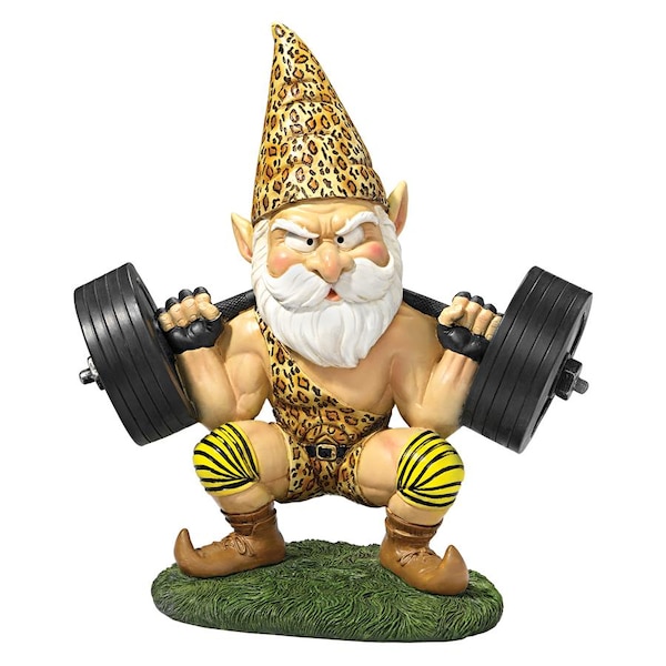 Design Toscano Atlas, the Athletic Weightlifting Gnome Statue: Set of Two - QM914014