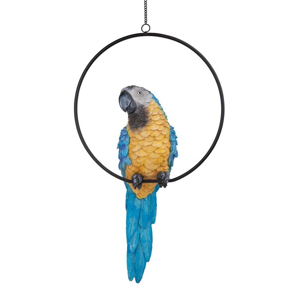 Design Toscano Polly in Paradise Parrot on Ring Perch: Large - NG32112