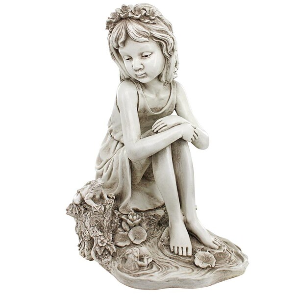 Design Toscano Pausing by the Pond Little Girl Garden Statue - LY819163