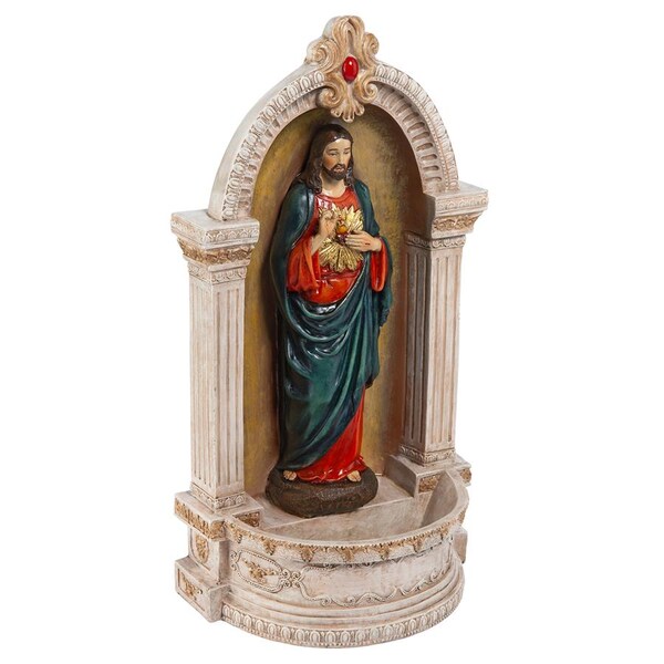 Design Toscano Sacred Heart of Jesus Italian-Style Font Statue - QS282313