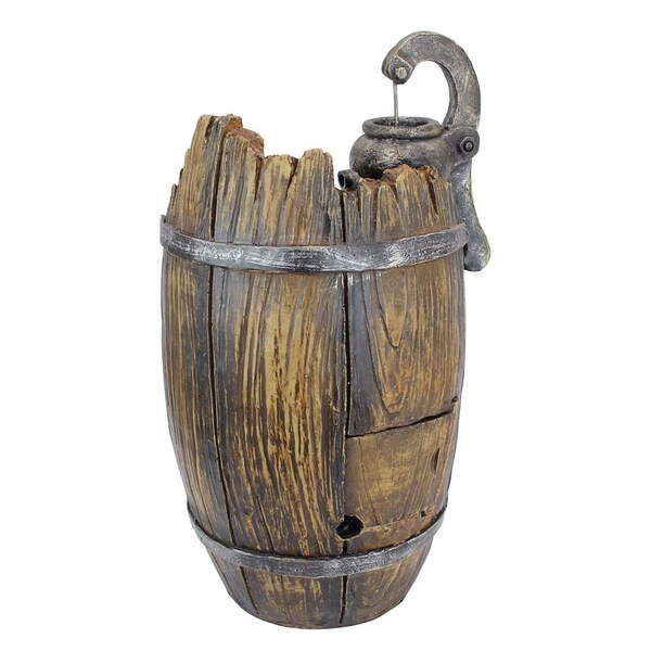 Design Toscano Farm Cistern Barrel Illuminated Garden Fountain - QN164015