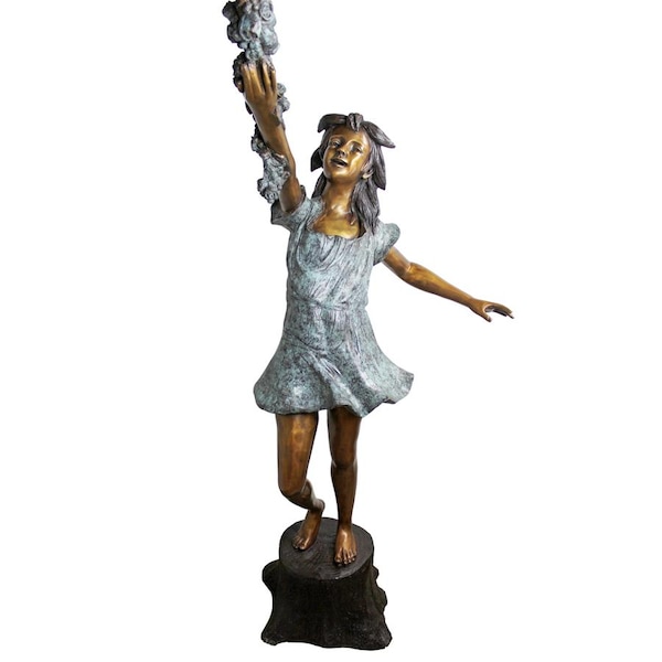 Design Toscano Grand Scale Flower Arbor Kids Cast Bronze Garden Statue - KW28605