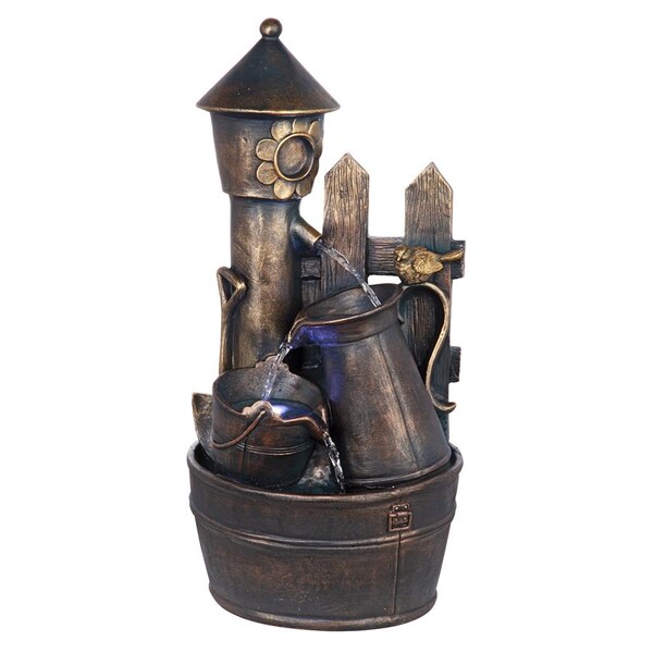Design Toscano Backyard Buckets of Fun Cascading Waterfall Garden Fountain - SH205068