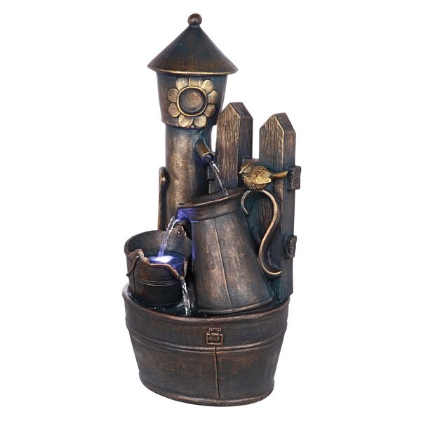 Design Toscano Backyard Buckets of Fun Cascading Waterfall Garden Fountain - SH205068