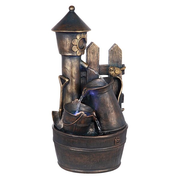 Design Toscano Backyard Buckets of Fun Cascading Waterfall Garden Fountain - SH205068