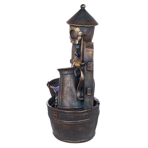 Design Toscano Backyard Buckets of Fun Cascading Waterfall Garden Fountain - SH205068