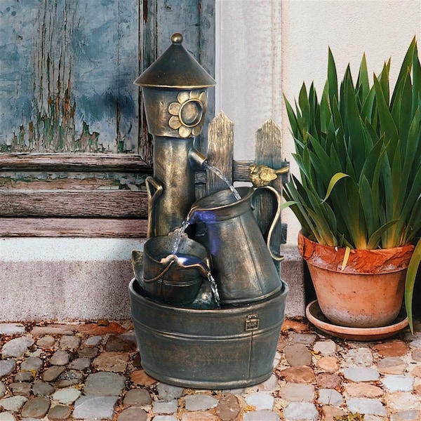 Design Toscano Backyard Buckets of Fun Cascading Waterfall Garden Fountain - SH205068