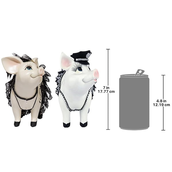 Design Toscano Lace and Lard and Porker on Patrol Pig Statues - QS92152