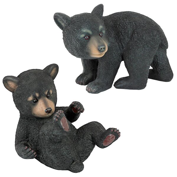 Design Toscano Roly-Poly Bear Cub Statues: Set of Two - QM92592800