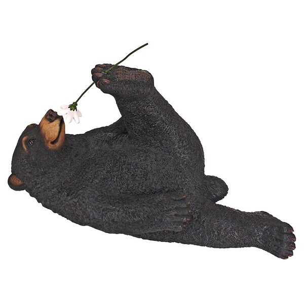 Design Toscano Smell the Flowers Garden Bear Statue - QM16036