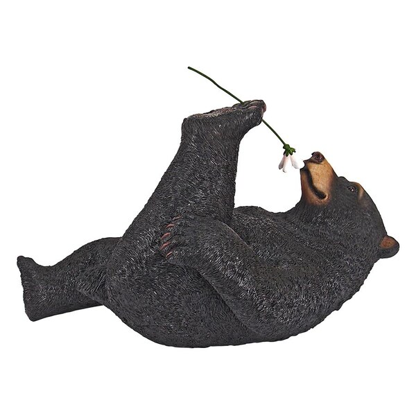 Design Toscano Smell the Flowers Garden Bear Statue - QM16036
