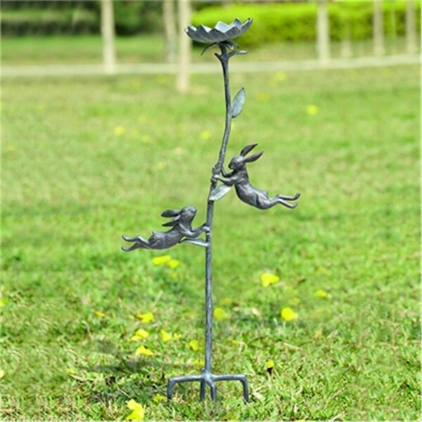 Spi Home Rowdy Rabbit Pair Birdfeeder with Stake - 44 x 20 x 9 in. - 34793