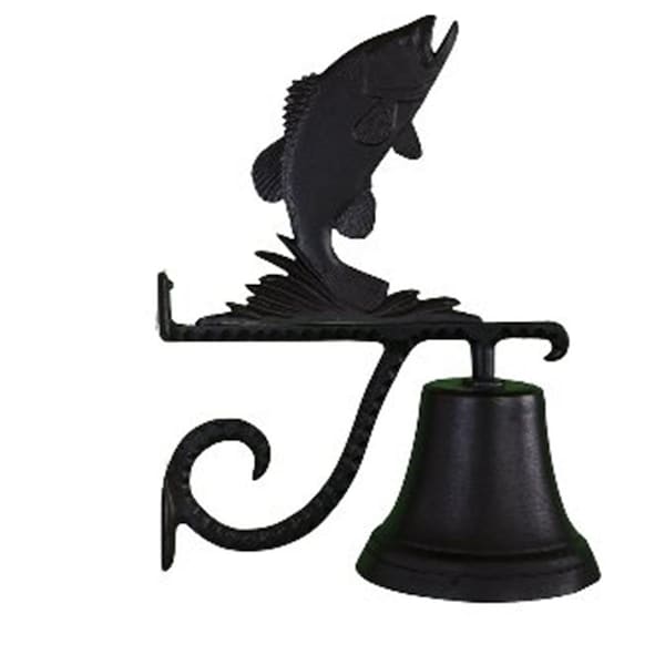 Swivel Cast Bell With Satin Black Bass Ornament - SW97979