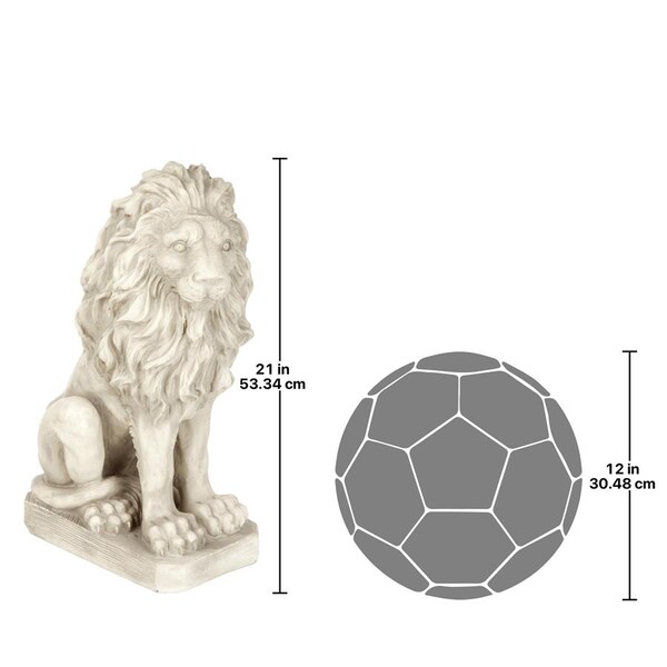 Design Toscano Mansfield Manor Lion Sentinel Statue: Looking Right - SH43