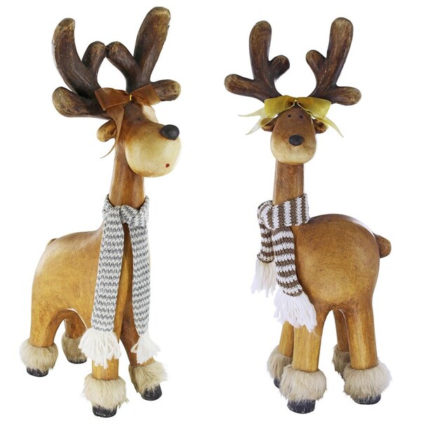Design Toscano Santa's Second Team Holiday Reindeer Statues: Set of Two - DS91976