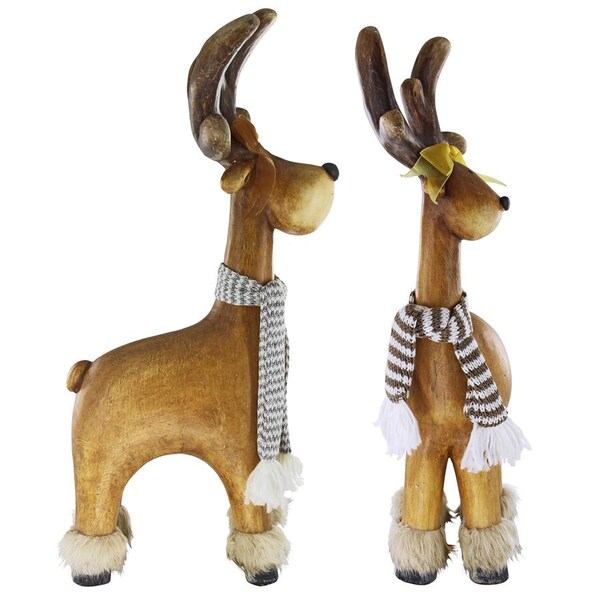Design Toscano Santa's Second Team Holiday Reindeer Statues: Set of Two - DS91976
