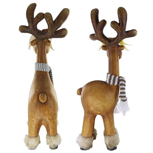 Design Toscano Santa's Second Team Holiday Reindeer Statues: Set of Two - DS91976