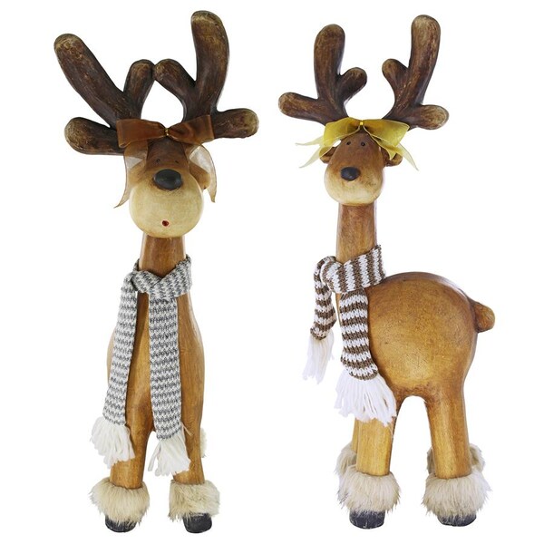 Design Toscano Santa's Second Team Holiday Reindeer Statues: Set of Two - DS91976