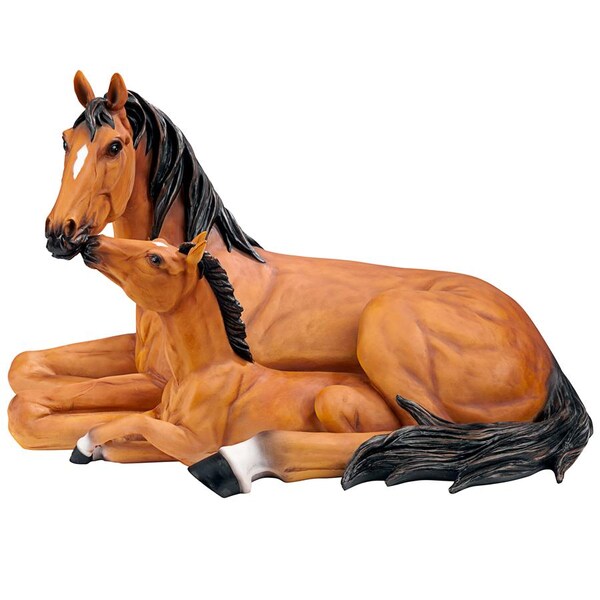 Design Toscano Motherly Love Pony Foal and Mare Horse Statue - AL307690