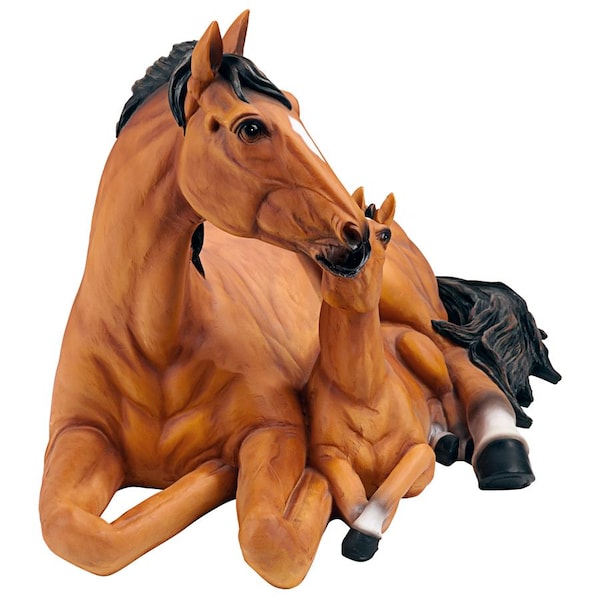 Design Toscano Motherly Love Pony Foal and Mare Horse Statue - AL307690