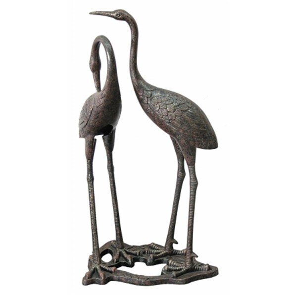 Gan Eden Innova Hearth &amp; Home Heron Statue CA-CI Aged Bronze - GA2592534