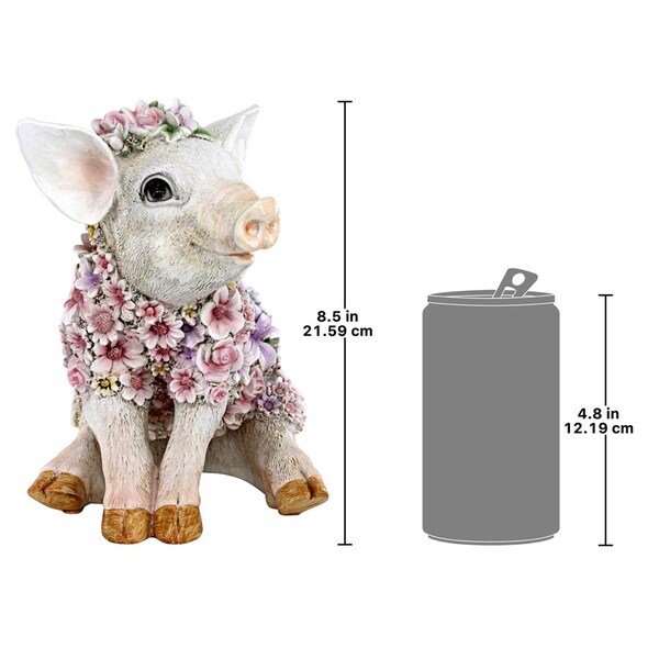 Design Toscano Flower Power Pig Farm Animal Statue - JQ12452