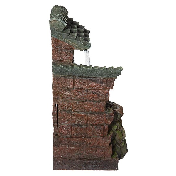 Design Toscano Cottage in the Forest Cascading Waterfall Illuminated Tabletop Fountain - QN164092