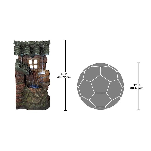 Design Toscano Cottage in the Forest Cascading Waterfall Illuminated Tabletop Fountain - QN164092