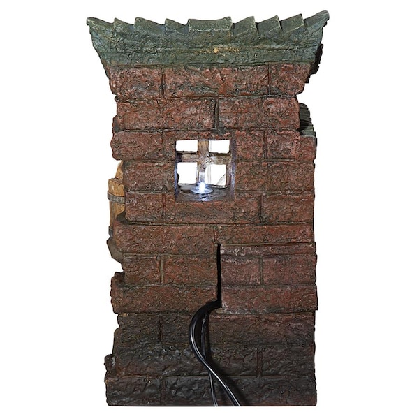 Design Toscano Cottage in the Forest Cascading Waterfall Illuminated Tabletop Fountain - QN164092