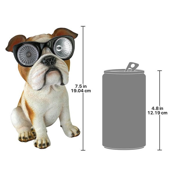 Design Toscano Bright Eyes Solar Bulldog Garden Statue - QL58747